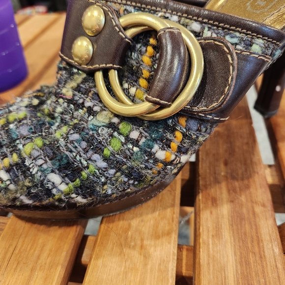 COACH RARE Bohemian woven Boucle clogs - Picture 2 of 8